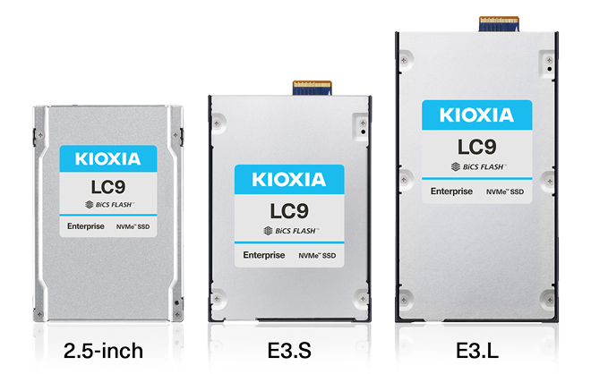 KIOXIA LC9 系列企业级 SSD(外形尺寸:2.5 英寸、E3.S、E3.L)