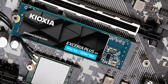 EXCERIA PLUS G4 SSD next to an M.2 socket